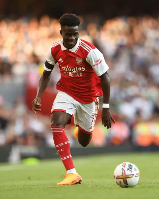 Framed Print : Arsenal's Bukayo Saka Shines in Arsenal FC vs. Fulham FC Premier League Clash (2022-23) Framed Print : Arsenal's Bukayo Saka Shines in Arsenal FC vs. Fulham FC Premier League Clash (2022-23)