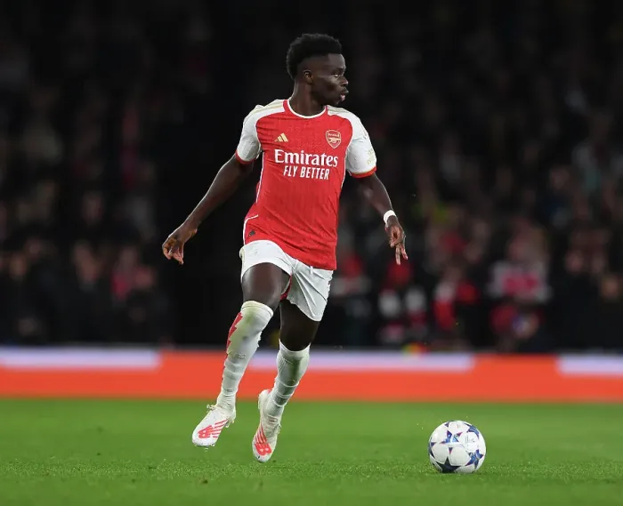 Framed Print : Arsenal's Bukayo Saka Shines: Arsenal vs Sevilla, 2023-24 UEFA Champions League