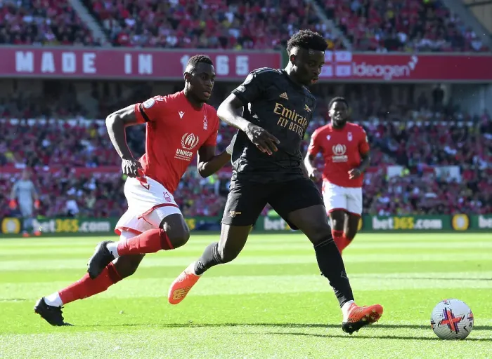 Framed Print : Arsenal's Bukayo Saka Shines in Nottingham Forest Showdown (2022-23 Premier League)