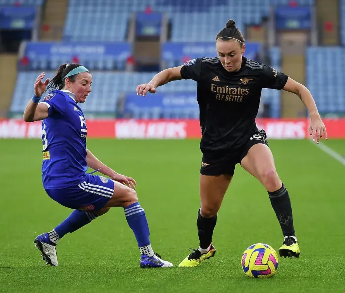 Framed Print : Arsenal's Caitlin Foord Stars: Arsenal Women's Triumph Over Leicester City
