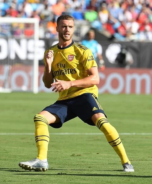 Arsenal's Calum Chambers in Action Against ACF Fiorentina at 2019 International Champions Cup, Charlotte