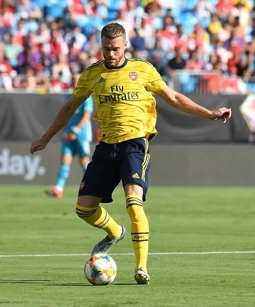 Arsenal's Calum Chambers in Action against ACF Fiorentina at 2019 International Champions Cup, Charlotte