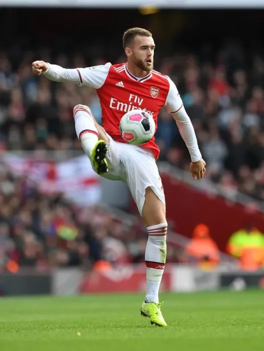 Framed Print : Arsenal's Calum Chambers in Action against AFC Bournemouth, Premier League 2019-20