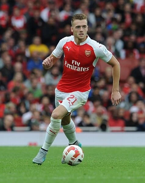 Arsenal's Calum Chambers in Action at Emirates Cup 2015 vs VfL Wolfsburg