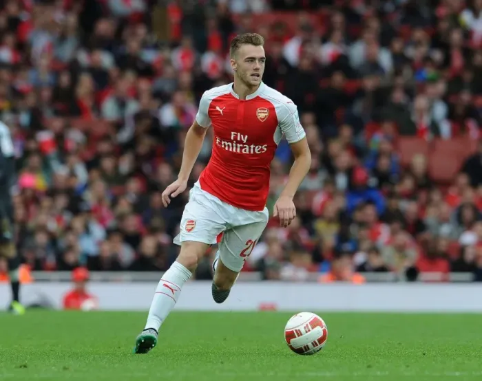Framed Print : Arsenal's Calum Chambers in Action at Emirates Cup 2015 vs VfL Wolfsburg