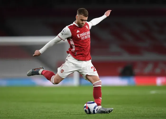 Framed Print : Arsenal's Calum Chambers in Action against Everton - Premier League 2020-21 Framed Print : Arsenal's Calum Chambers in Action against Everton - Premier League 2020-21