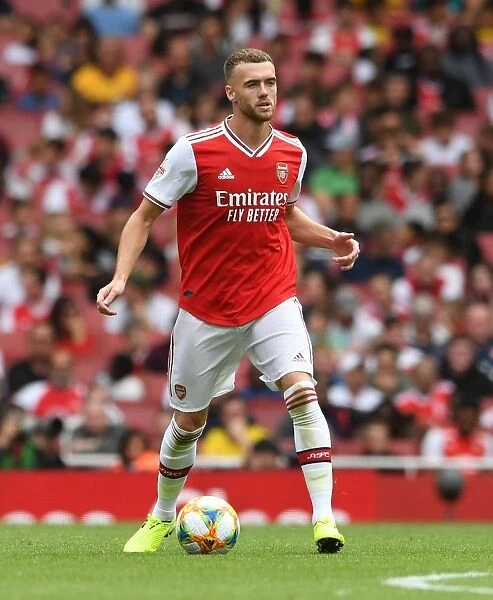 Arsenal's Calum Chambers in Action Against Olympique Lyonnais at Emirates Cup 2019