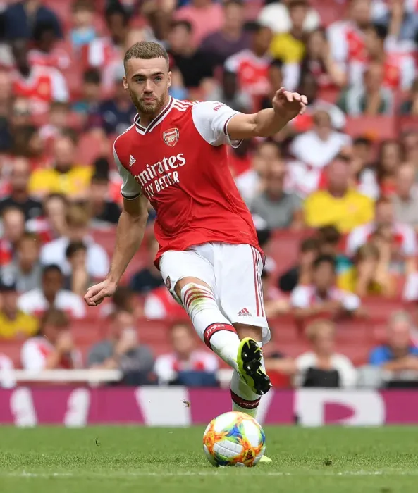 Framed Print : Arsenal's Calum Chambers in Action Against Olympique Lyonnais at Emirates Cup, 2019 Framed Print : Arsenal's Calum Chambers in Action Against Olympique Lyonnais at Emirates Cup, 2019