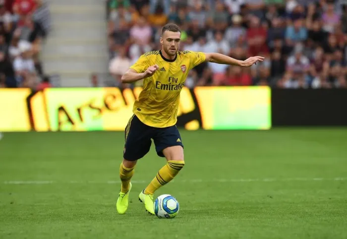 Framed Print : Arsenal's Calum Chambers in Action during Pre-Season Clash against Angers, France 2019 Framed Print : Arsenal's Calum Chambers in Action during Pre-Season Clash against Angers, France 2019