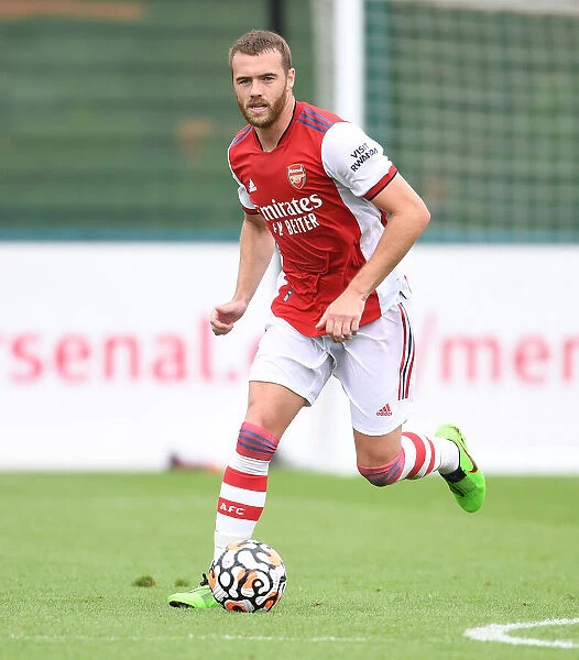Arsenal's Calum Chambers in Action during Pre-Season Match against Watford, 2021