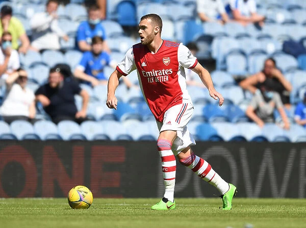 Arsenal's Calum Chambers in Action against Rangers in Glasgow Pre-Season Friendly