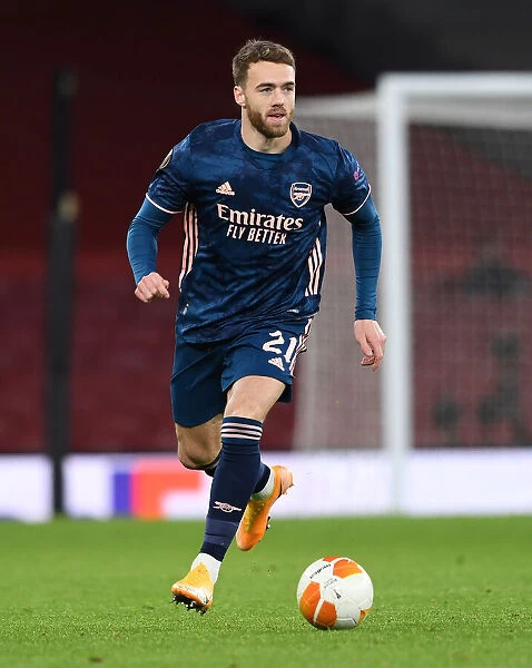 Arsenal's Calum Chambers in Action against Rapid Wien in Europa League Group Stage