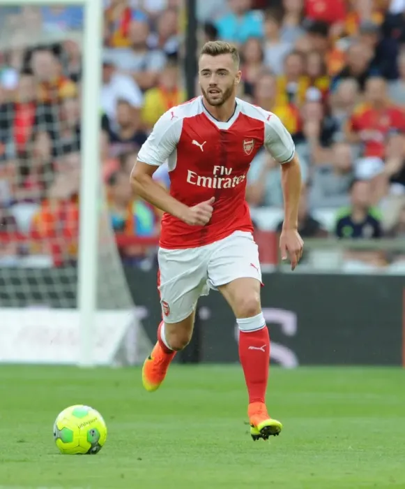 Framed Print : Arsenal's Calum Chambers in Action at RC Lens Pre-Season Friendly, 2016