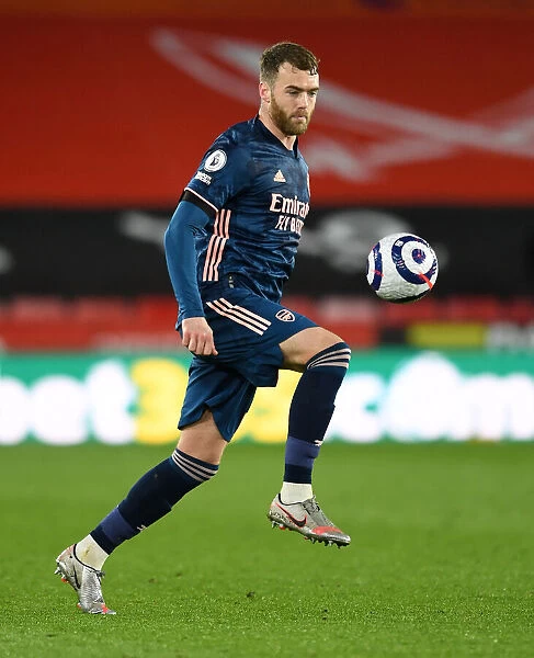 Arsenal's Calum Chambers in Action at Sheffield United, Premier League 2020-21