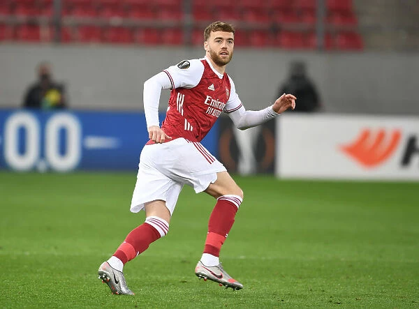 Arsenal's Calum Chambers in Action against SL Benfica, Europa League, Piraeus, Greece (February 2021)