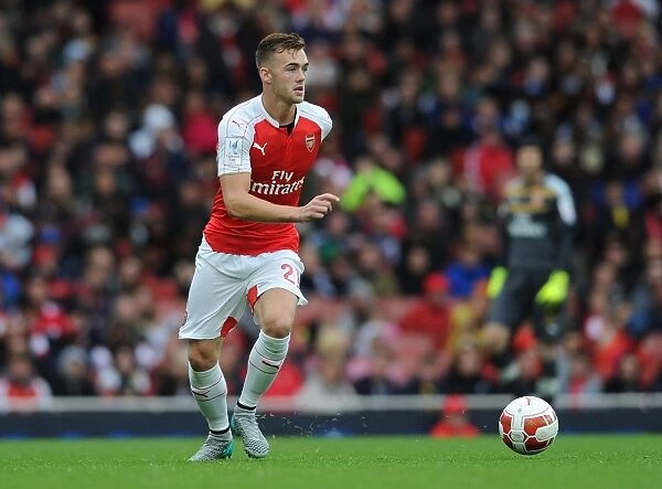 Arsenal's Calum Chambers in Action Against VfL Wolfsburg - Emirates Cup 2015