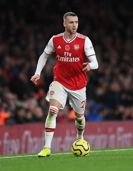 Arsenal's Calum Chambers in Action against Wolverhampton Wanderers - Premier League 2019 / 20