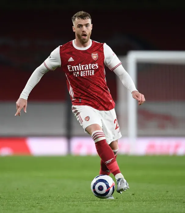 Framed Print : Arsenal's Calum Chambers at Empty Emirates Stadium: Arsenal vs. Everton, 2021 Framed Print : Arsenal's Calum Chambers at Empty Emirates Stadium: Arsenal vs. Everton, 2021