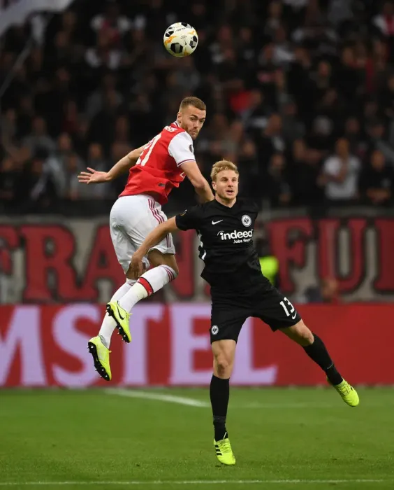 Framed Print : Arsenal's Calum Chambers Faces Off Against Eintracht Frankfurt's Martin Hinteregger in Europa League Clash Framed Print : Arsenal's Calum Chambers Faces Off Against Eintracht Frankfurt's Martin Hinteregger in Europa League Clash