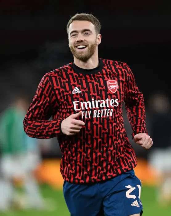 Framed Print : Arsenal's Calum Chambers Gears Up for Europa League Battle Against Rapid Wien