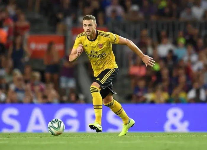 Framed Print : Arsenal's Calum Chambers at the Nou Camp: FC Barcelona vs. Arsenal (2019-20 Pre-Season Friendly) Framed Print : Arsenal's Calum Chambers at the Nou Camp: FC Barcelona vs. Arsenal (2019-20 Pre-Season Friendly)