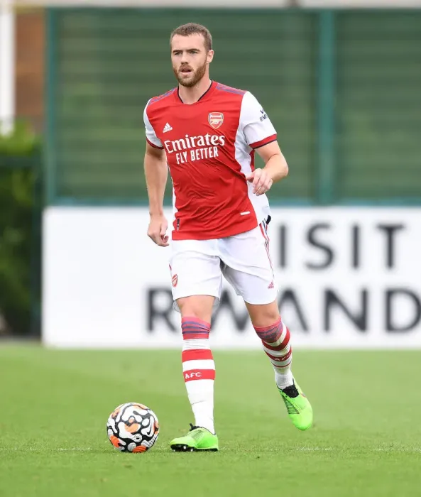 Framed Print : Arsenal's Calum Chambers in Pre-Season Action Against Watford Framed Print : Arsenal's Calum Chambers in Pre-Season Action Against Watford