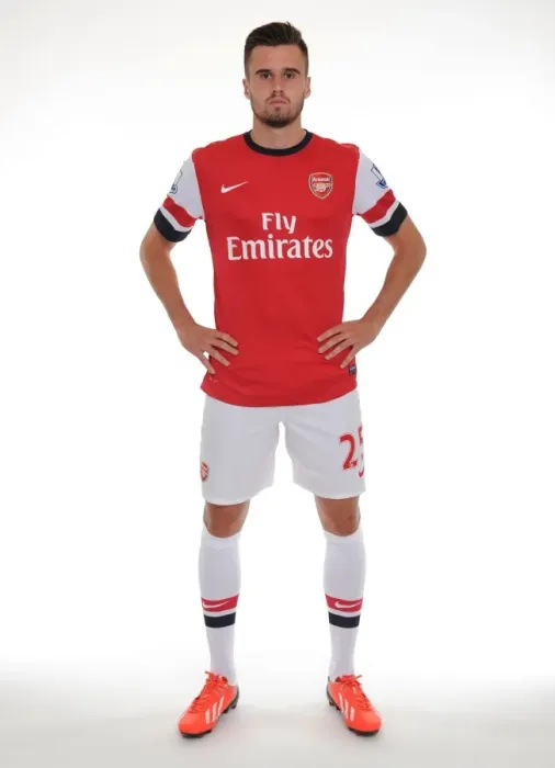 Framed Print : Arsenal's Carl Jenkinson at 2013-14 Squad Photocall