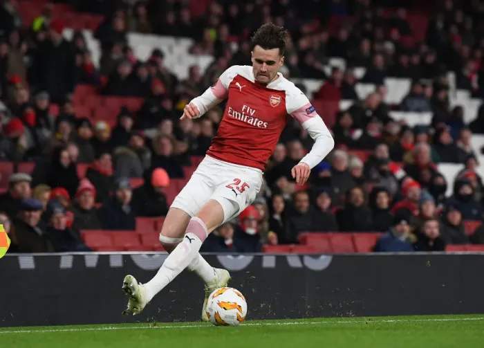 Framed Print : Arsenal's Carl Jenkinson in Action against Qarabag FK, UEFA Europa League 2018-19
