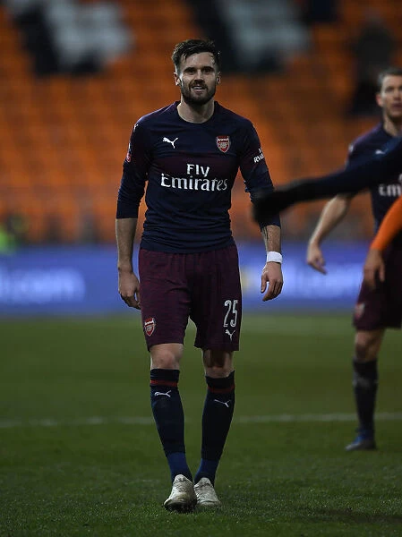 Arsenal's Carl Jenkinson in FA Cup Action at Blackpool (2019)