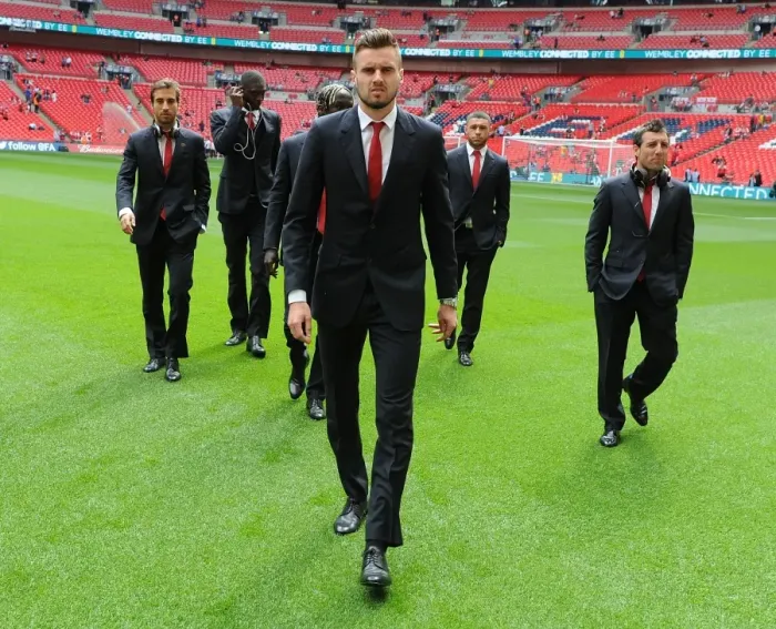 Framed Print : Arsenal's Carl Jenkinson at the FA Cup Final vs Hull City, London 2014