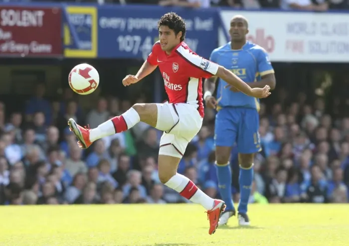Framed Print : Arsenal's Carlos Vela Shines: 4-0 Crush of Portsmouth in the Barclays Premier League Framed Print : Arsenal's Carlos Vela Shines: 4-0 Crush of Portsmouth in the Barclays Premier League