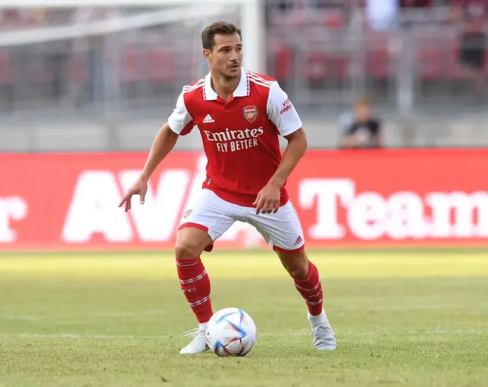 Framed Print : Arsenal's Cedric Soares in Action: Arsenal FC vs. 1. FC Nürnberg - Pre-Season Clash in Germany