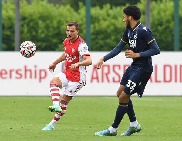 Arsenal's Cedric Soares in Action: Arsenal vs Millwall (2021-22) Pre-Season Friendly