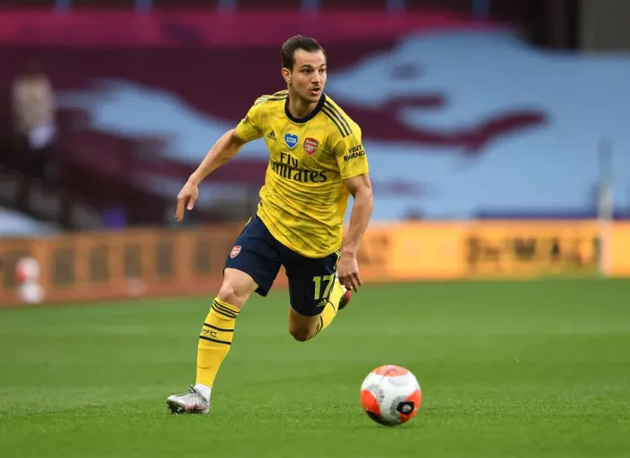 Framed Print : Arsenal's Cedric Soares in Action Against Aston Villa (2019-20)