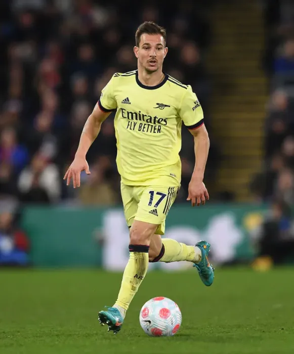 Framed Print : Arsenal's Cedric Soares in Action against Crystal Palace - Premier League 2021-22