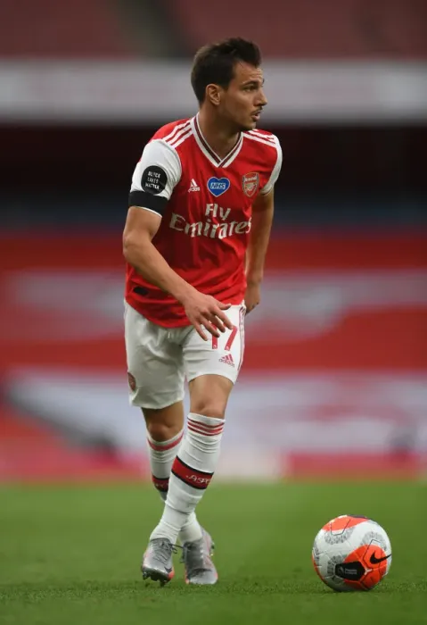 Framed Print : Arsenal's Cedric Soares in Action at Emirates Stadium Against Norwich City (Premier League 2019-20)