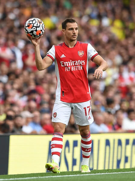 Arsenal's Cedric Soares in Action against Norwich City (2021-22)