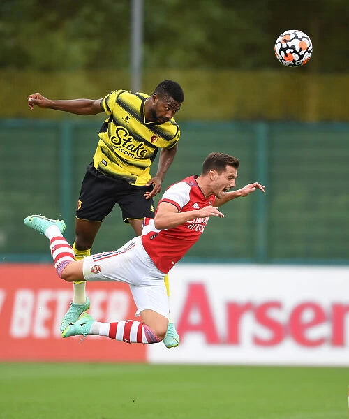 Arsenal's Cedric Soares in Action Against Watford during Pre-Season Friendly, July 2021