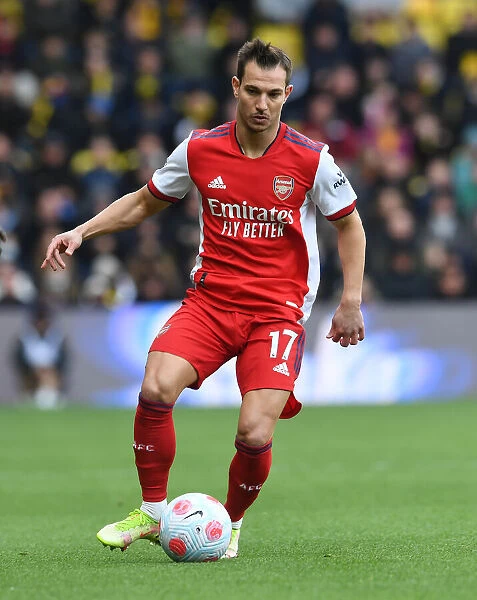Arsenal's Cedric Soares in Action against Watford - Premier League 2021-22