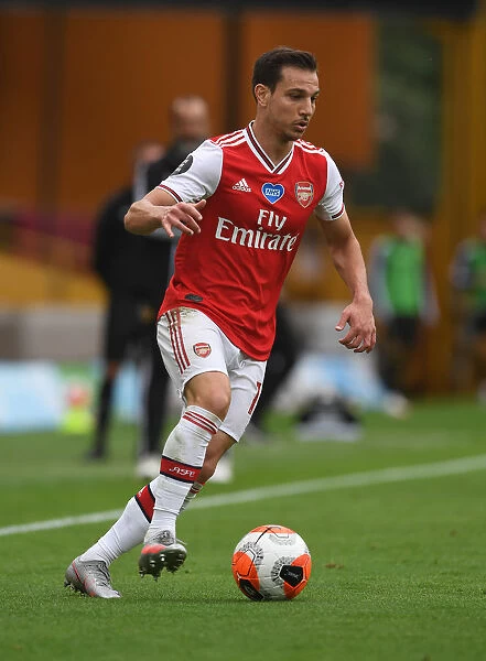 Arsenal's Cedric Soares in Action against Wolverhampton Wanderers in Premier League Clash (2019-20)