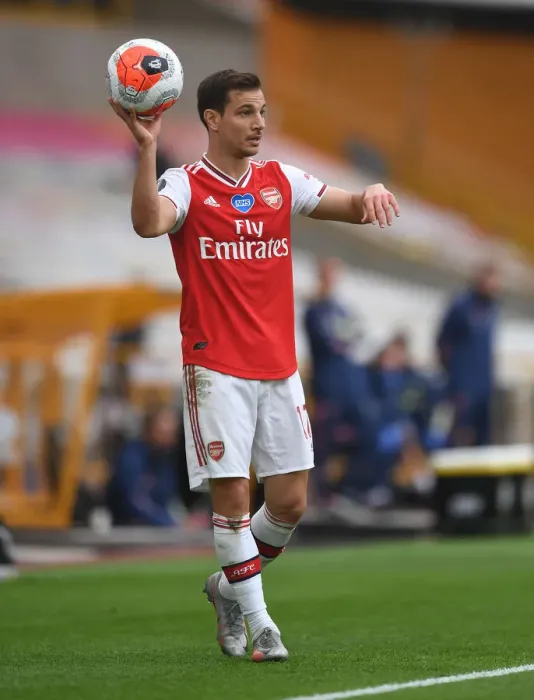 Framed Print : Arsenal's Cedric Soares in Action Against Wolverhampton Wanderers - Premier League 2019-2020