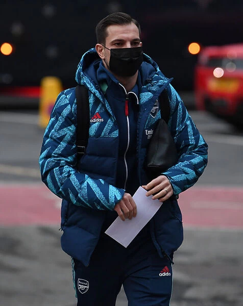 Arsenal's Cedric Soares Arrives at Nottingham Forest's City Ground for FA Cup Third Round Match