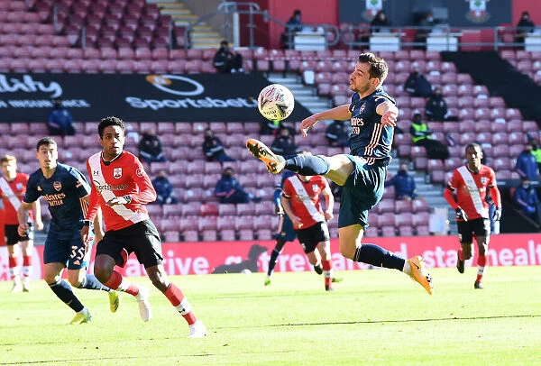 Arsenal's Cedric Soares in FA Cup Action: Southampton vs Arsenal (Behind Closed Doors)