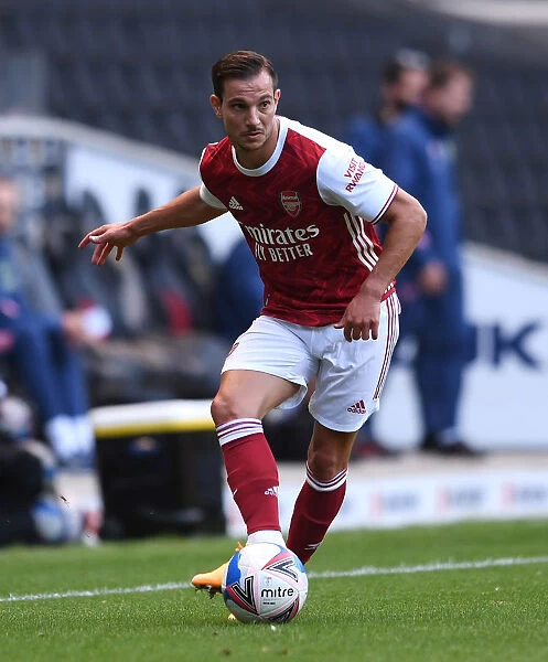 Arsenal's Cedric Soares in Pre-Season Action against MK Dons (2020-21)