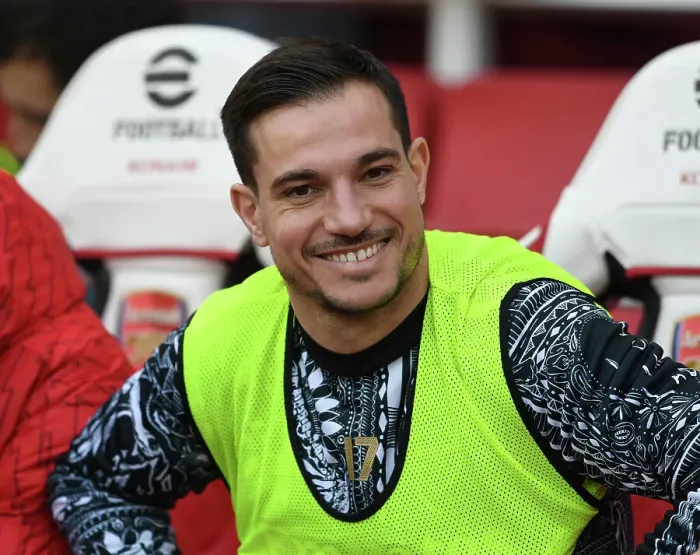 Framed Print : Arsenal's Cedric Soares Readies for Arsenal vs Brighton Showdown (2023-24)