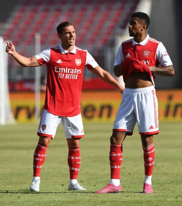 Framed Print : Arsenal's Cedric Soares and Reiss Nelson in Action against 1. FC Nurnberg: Pre-Season Friendly Clash in Nuremberg Framed Print : Arsenal's Cedric Soares and Reiss Nelson in Action against 1. FC Nurnberg: Pre-Season Friendly Clash in Nuremberg