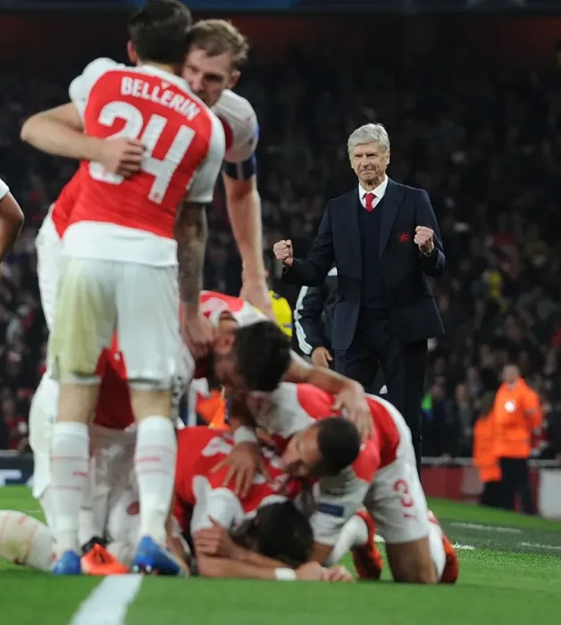 Framed Print : Arsenal's Champions League Victory: Wenger and Ozil Celebrate Second Goal vs Bayern Munich (2015) Framed Print : Arsenal's Champions League Victory: Wenger and Ozil Celebrate Second Goal vs Bayern Munich (2015)