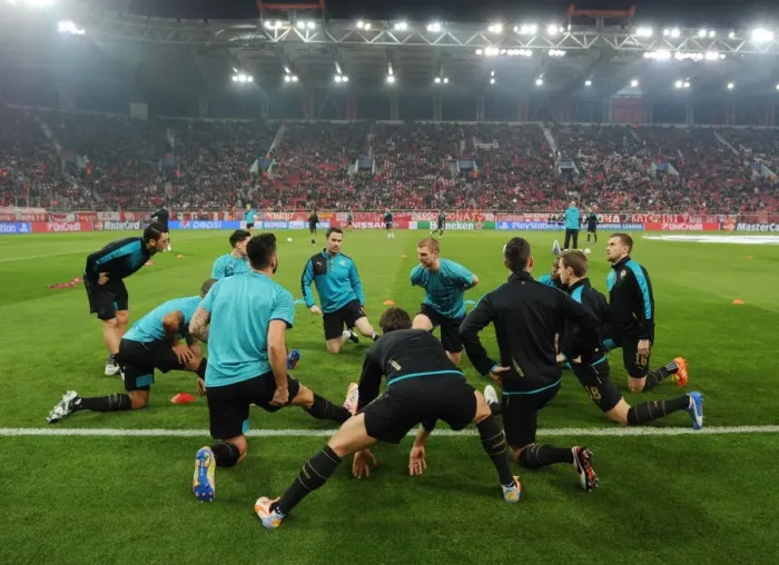 Framed Print : Arsenal's Champions League Warm-Up: Olympiacos vs Arsenal (December 2015, Piraeus, Greece) Framed Print : Arsenal's Champions League Warm-Up: Olympiacos vs Arsenal (December 2015, Piraeus, Greece)