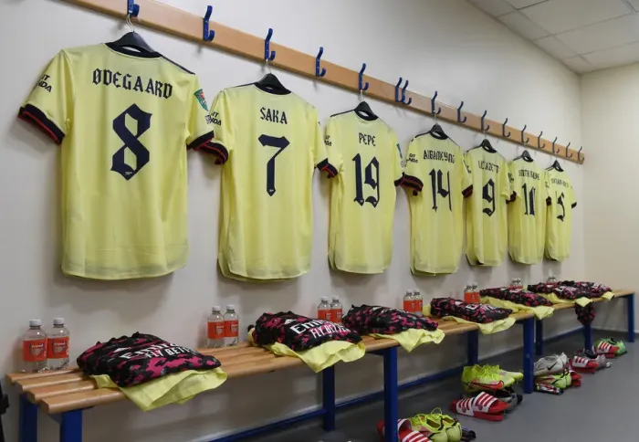 Framed Print : Arsenal's Changing Room: Preparing for Carabao Cup Clash against West Bromwich Albion