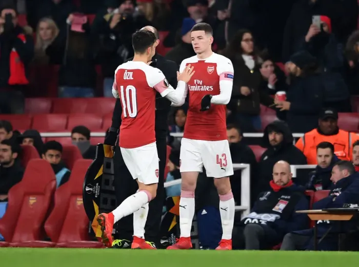 Framed Print : Arsenal's Charlie Gilmour Replaces Mesut Ozil against Qarabag in Europa League